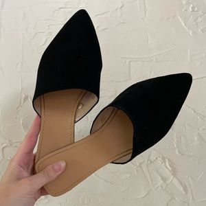 Black F21 mule flats, size 5/5.5